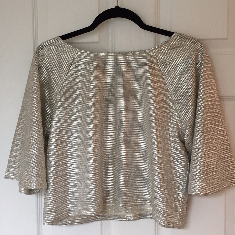 Loose fitting metallic top. Never worn